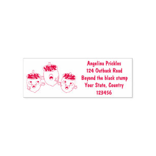 Carimbo Auto Entintado Belas bolotas felizes cantando cartoon para crianç