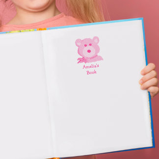 Carimbo Auto Entintado Belo Urso De Teddy Este Livro Pertence A