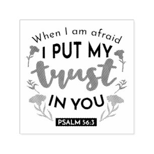 Carimbo Auto Entintado Bíblia Floral Verse Art 'Eu ponho minha confiança