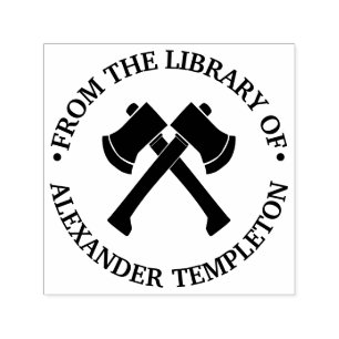 Carimbo Auto Entintado Biblioteca de Esportes de Ax Silhouette Ax Crossed