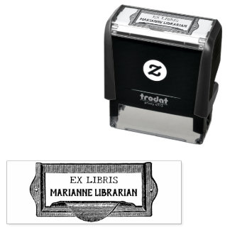 Carimbo Auto Entintado Biblioteca de hardware do Vintage "EX LIBRIS"