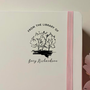 Carimbo Auto Entintado Biblioteca de Livros Personalizados da Árvore Pint