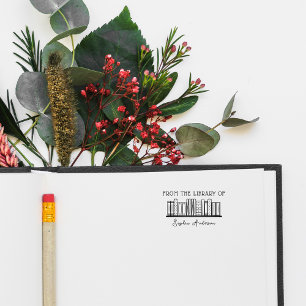 Carimbo Auto Entintado Biblioteca de Nomes Personalizados de Livros de Na