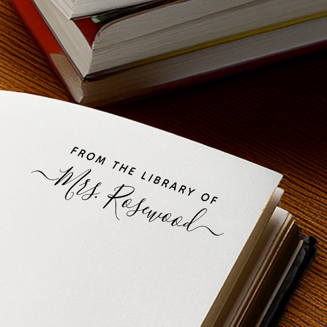 Carimbo Auto Entintado Biblioteca do Nome Manuscrito (Library Of Handwritten Script Name Self-inking Stamp)