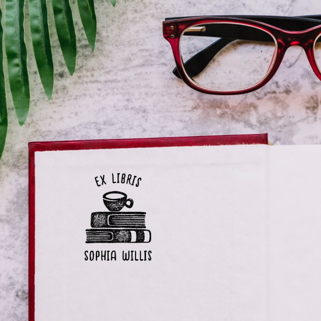 Carimbo Auto Entintado Biblioteca Ex Libris do Livro Personalizado do Caf (Criador carregado)