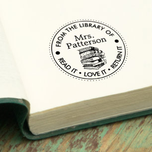 Carimbo Auto Entintado Bibliotecários Leia Amo Devolva Personalizado