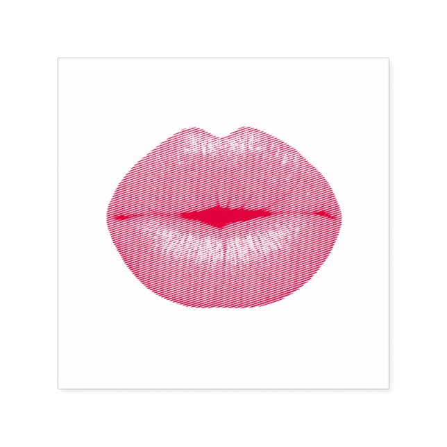 Carimbo Auto Entintado Bico de Lipstick vermelho (Design)
