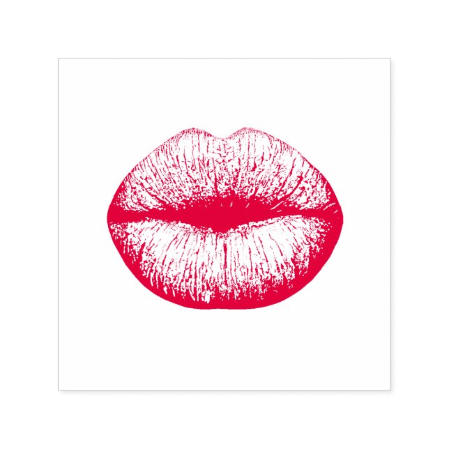 Carimbo Auto Entintado Bico de Lipstick vermelho (Design)