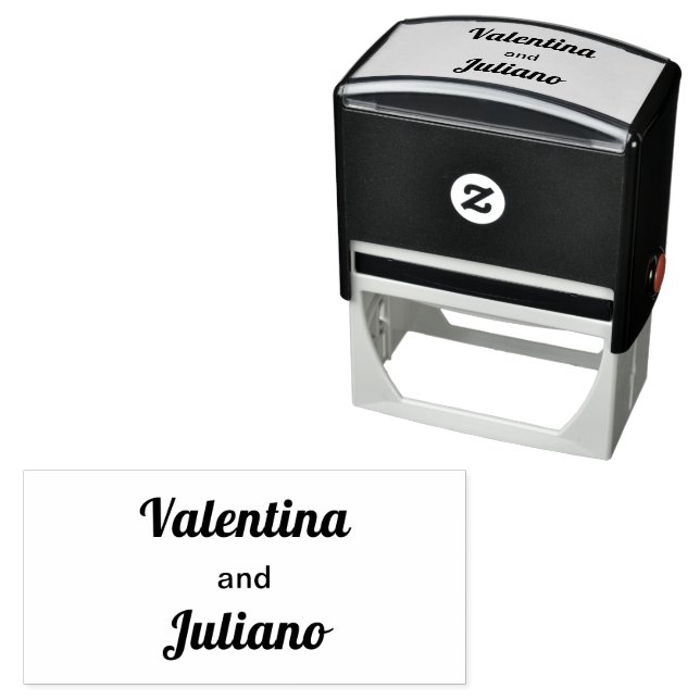 Carimbo Auto Entintado Black and White Typography Wedding Stamp (In Situ)