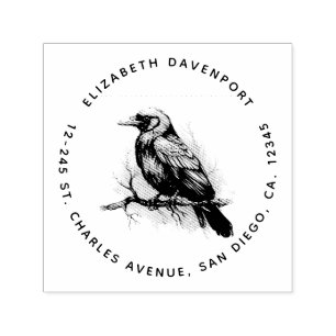 Carimbo Auto Entintado Black Raven em um Endereço de Ilustração de Ramifi