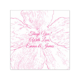 Carimbo Auto Entintado Blush Pink Floral Wedding Thank You 