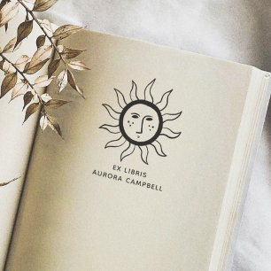 Carimbo Auto Entintado Boho Sun   Simples Da Biblioteca De Nomes