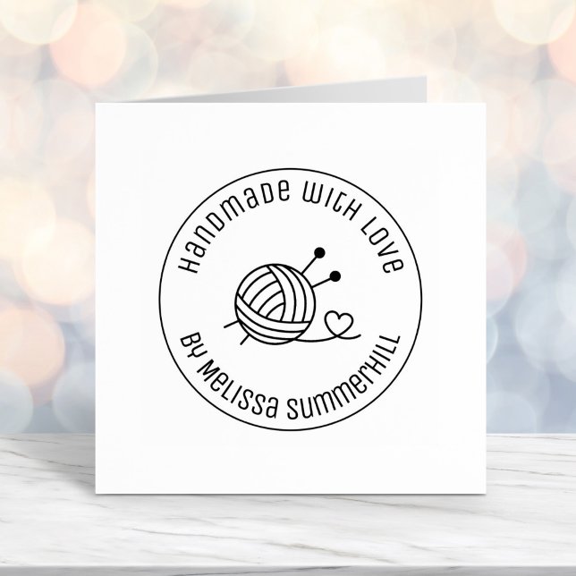 Carimbo Auto Entintado Bola de Artesanato de Yarn para tricô feita à mão  (Criador carregado)