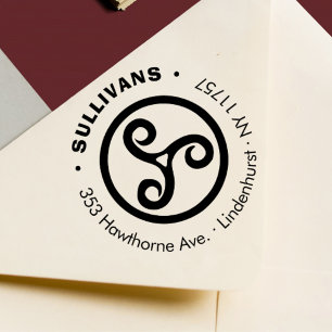 Carimbo Auto Entintado Bold Celtic Triple Spiral Family Return Address