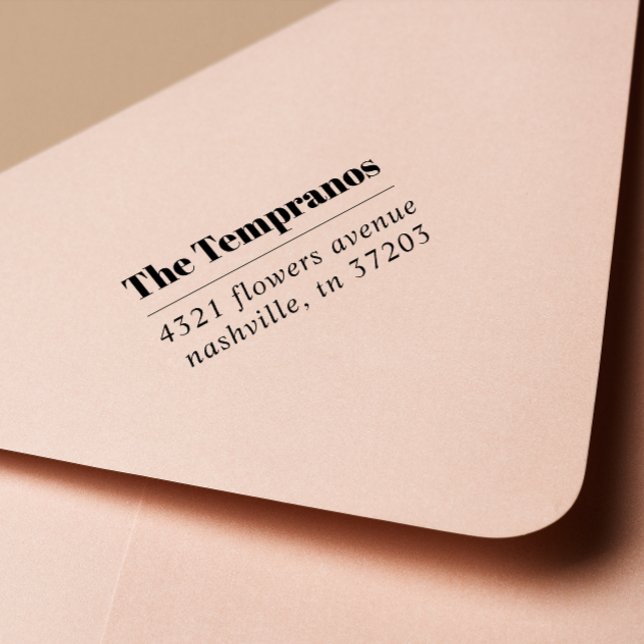 Carimbo Auto Entintado Bold Modern Elegant apelido da família serif casam (Criador carregado)