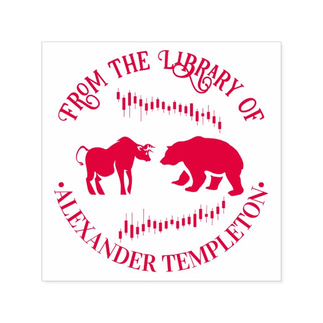 Carimbo Auto Entintado Bolsa de Valores Bull vs Bear #2 (Design)