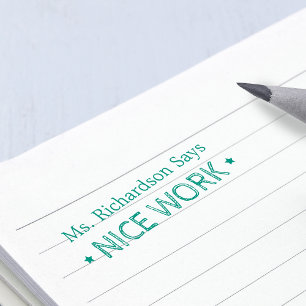 Carimbo Auto Entintado Bom trabalho Professores personalizados