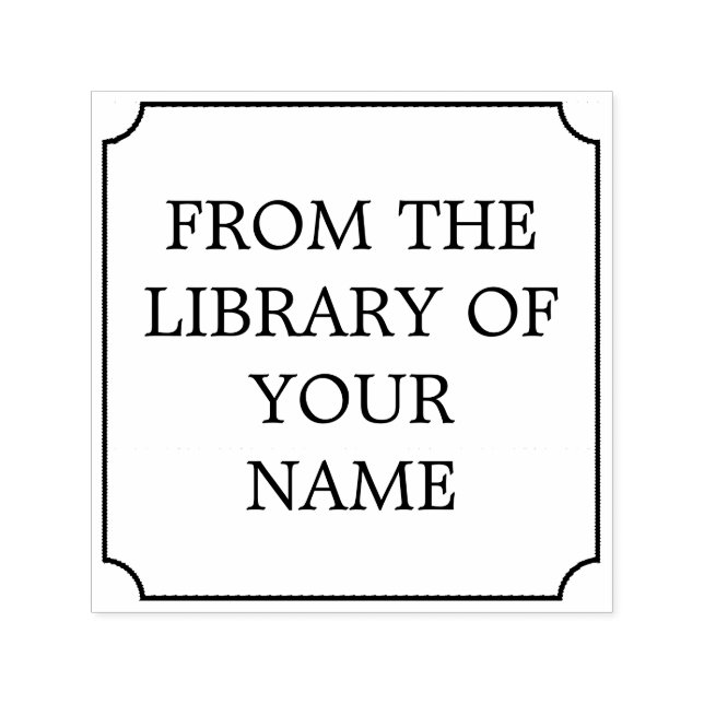 Carimbo Auto Entintado Bookplate com quadro simples (Design)