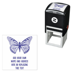 Carimbo Auto Entintado Borboleta Monarca Personalizada