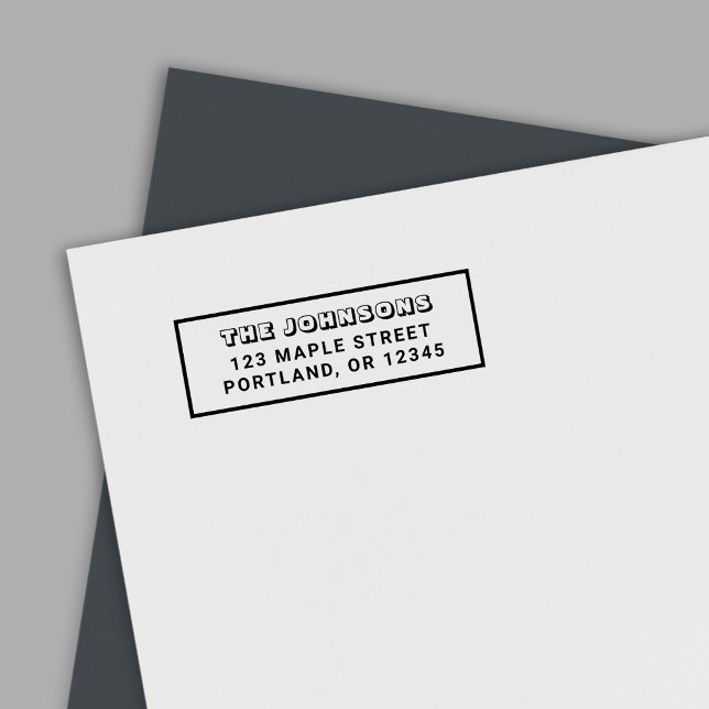 Carimbo Auto Entintado Borda Bloqueada e Nome da Família Negrito Endereço (Criador carregado)