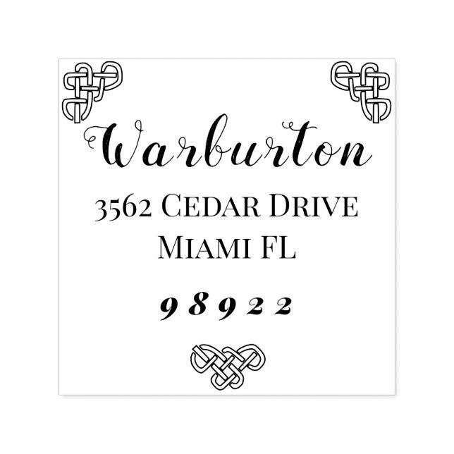 Carimbo Auto Entintado Borda celta, fontes modernas (Design)