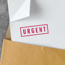 Carimbo Auto Entintado Borda Simples Vermelho Negrito Urgente