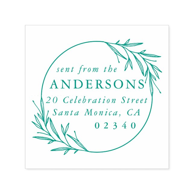 Carimbo Auto Entintado Botânica Clássica Enviada do Nome Endereço de Reto (Design)