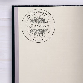 Carimbo Auto Entintado Botânica Rústica | Da Biblioteca | Livro Personali