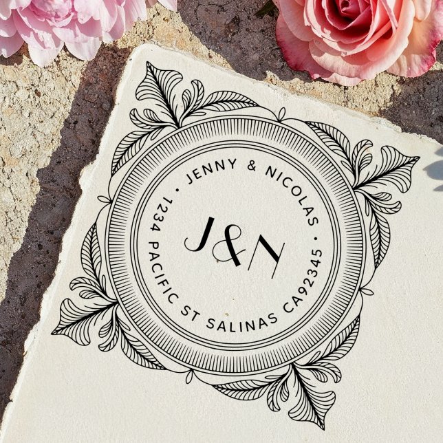 Carimbo Auto Entintado Botanical Return Address Self-Inking Stamp (Criador carregado)