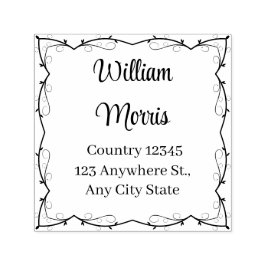 Carimbo Auto Entintado Botanical Square Custom Address Stamp