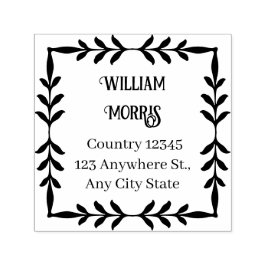 Carimbo Auto Entintado Botanical Square Custom Address Stamp