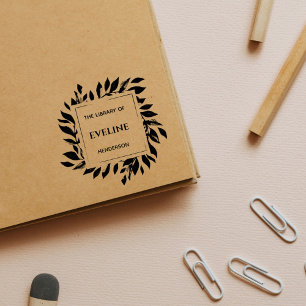Carimbo Auto Entintado Botânico Russo Deixa Livro Personalizado Elegante