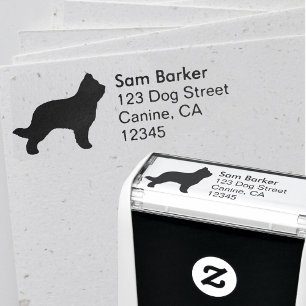 Carimbo Auto Entintado Briard Dog Breed Silhouette Return Address