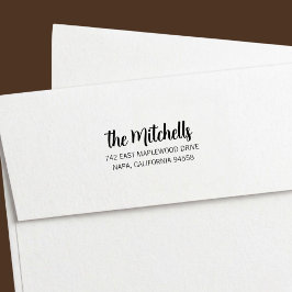 Carimbo Auto Entintado Brush Lettered Return Address