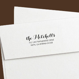 Carimbo Auto Entintado Brush Lettered Return Address