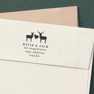 Carimbo Auto Entintado Buck and Doe Return Address