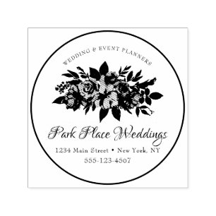 Carimbo Auto Entintado Buquê Floral de Logotipo para Empresas de Casament