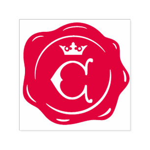 Carimbo Auto Entintado C - Antiga cera - Letra inicial gótica gótica com