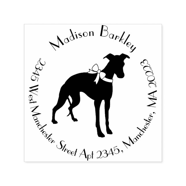 Carimbo Auto Entintado Cachorro de Whippet (Design)