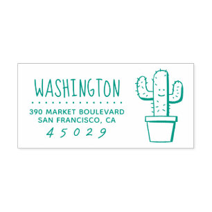 Carimbo Auto Entintado Cacto Nome da família Endereço de devolução