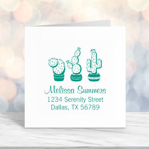 Carimbo Auto Entintado Cactos Potentes - Endereço das Plantas de Cactus