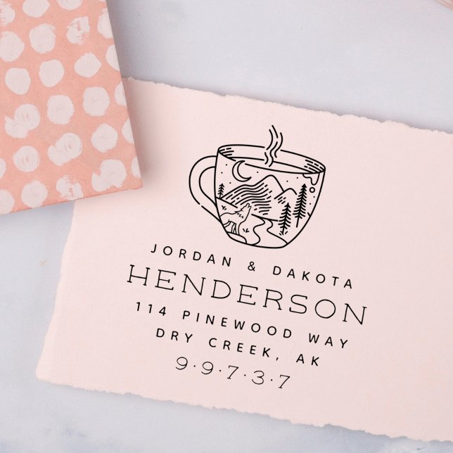 Carimbo Auto Entintado Café e Aventura Endereço de Devolução de Casal Cas (Criador carregado)