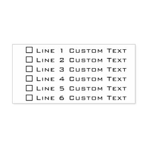 Carimbo Auto Entintado Caixa de seleção Tradicional Personalizada de 6 Li