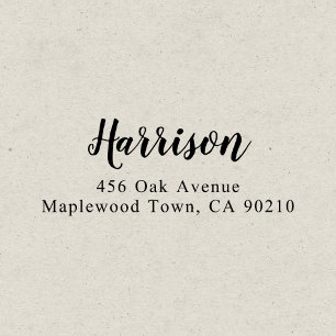 Carimbo Auto Entintado Caligrafia de Script de Pincel Moderno Simples