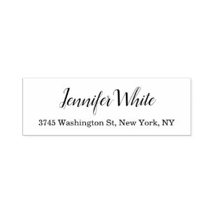 Carimbo Auto Entintado Caligrafia Elegante Preto e Branco Clássico