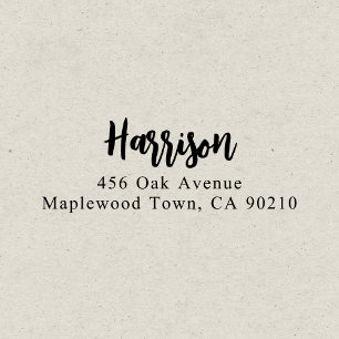 Carimbo Auto Entintado Caligrafia simples de script de pincel de rico