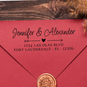 Carimbo Auto Entintado Calliografia Script Wedding Return Address Modern