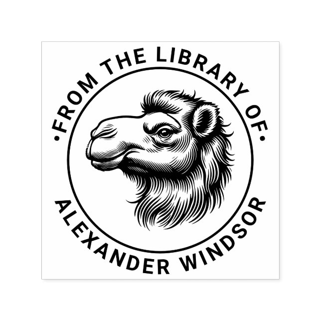 Carimbo Auto Entintado Camel Head Desenhando "Da Biblioteca de" (Design)
