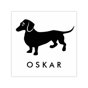 Carimbo Auto Entintado Cão do Dachshund com nome