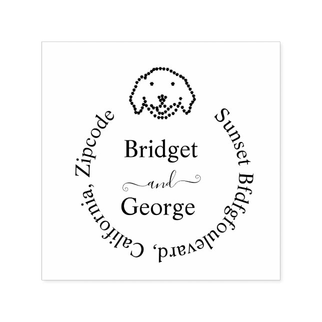 Carimbo Auto Entintado cão giro e volta redonda endereço preto (Design)